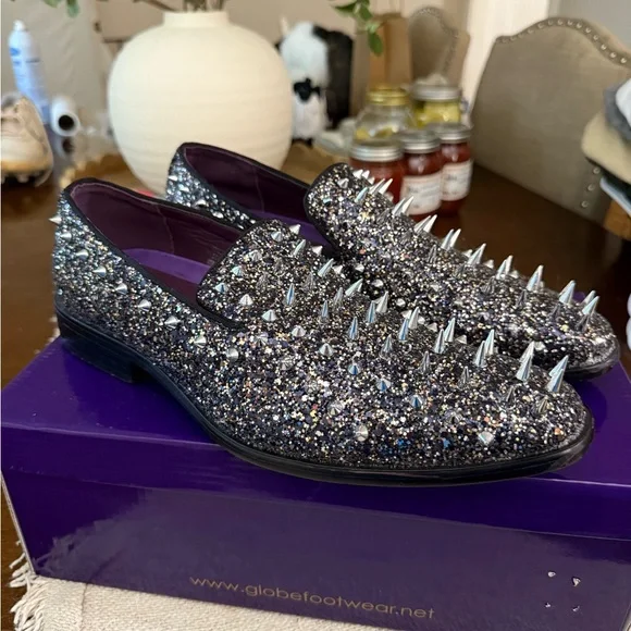 Glitter Spiked Loafers - Picture 1 of 2